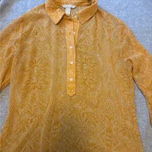 Banana Republic Yellow Paisley Blouse